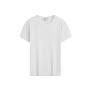 【正肩罗纹】CK Jeans26春夏新款女简约刺绣潮流辣妹修身短袖T恤