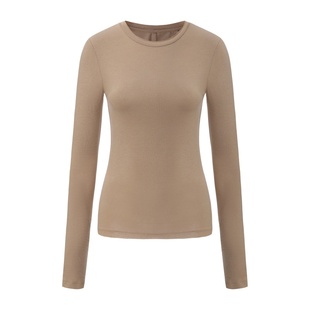 纪小白【贴肤云】澳羊毛圆领长袖女式百搭打底衣薄款舞者通勤衣