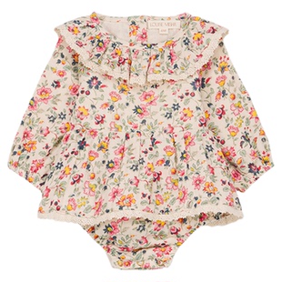 3件5折Little现货法国louise misha FW25儿童女宝包屁针织连体衣