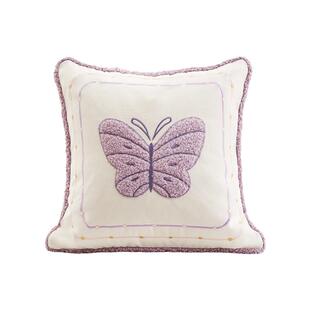 沙发抱枕客厅床头抱枕套紫色蝴蝶新款儿童拆洗靠枕靠垫高级装饰