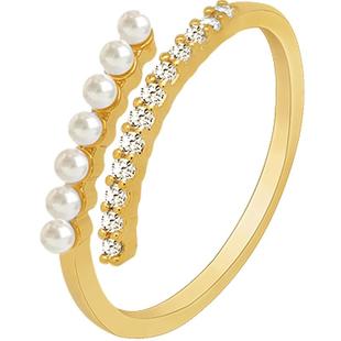 珍珠款戒指2025年新款高级感小众设计简约个性冷淡风尾戒装饰情侣