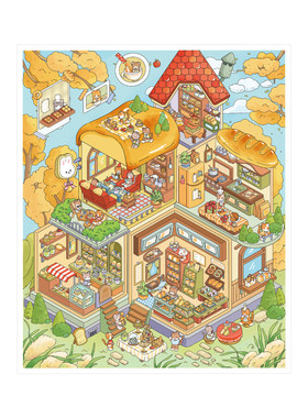 3d立体微缩场景造景贴纸手账贴画