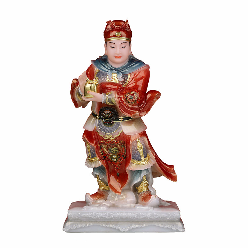 典藏周仓关平神像武财神关二爷关公左右护法神像副将将军工艺摆件