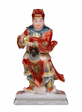 典藏周仓关平神像武财神关二爷关公左右护法神像副将将军工艺摆件