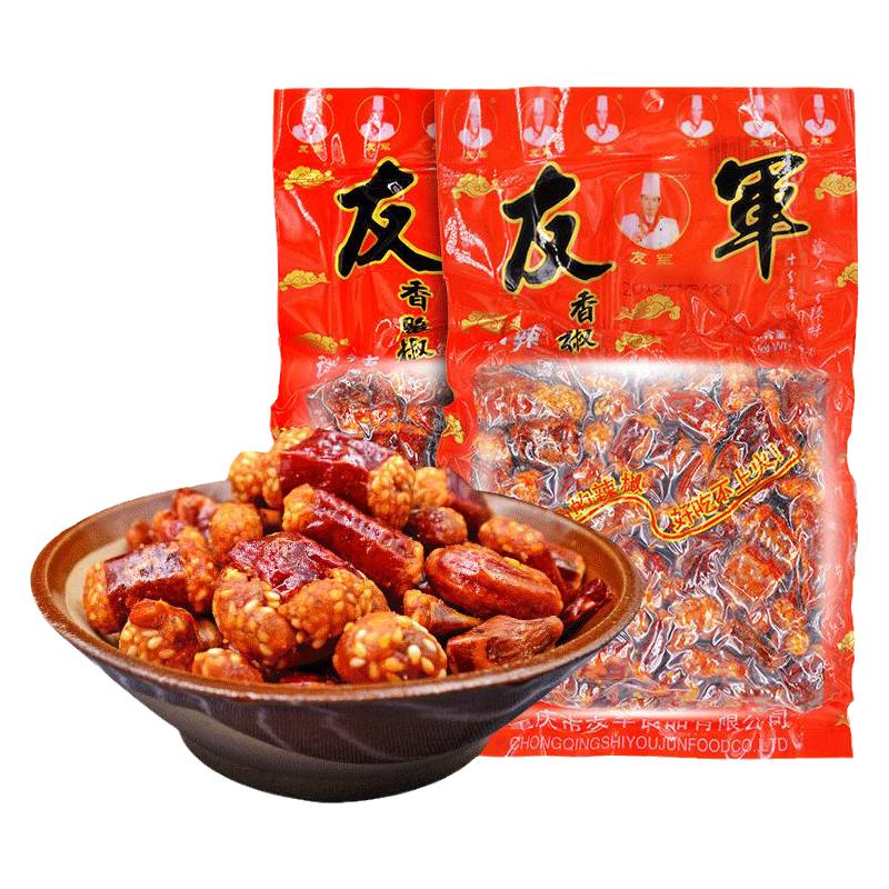友軍香脆椒400g*2袋辣椒花生酥香辣味零食重慶湖南特產(chǎn)小吃下酒菜