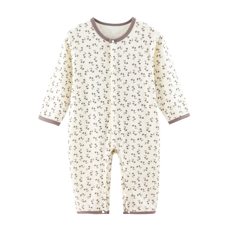 婴幼儿连体衣纯棉秋冬爬服加厚男女宝宝长袖保暖睡衣防踢哈衣家居