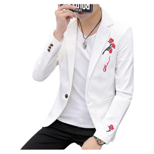 男士休闲西服男春天韩版青少年修身款小西装上衣潮流薄款帅气外套