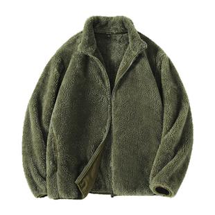 GV真维斯珊瑚绒立领外套男女秋冬双面绒加厚男士保暖摇粒绒夹克B