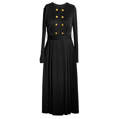 罗衣优雅大摆针织显瘦连衣裙