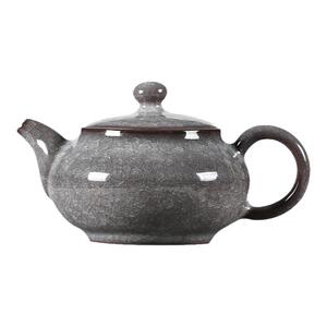 龙泉青瓷哥窑黑冰冰裂纹手工茶壶