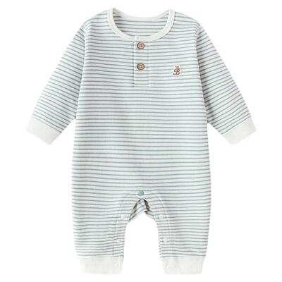 babylove纯棉条纹春秋婴儿哈衣