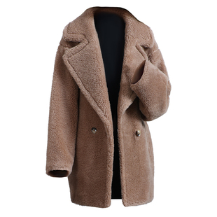 羊剪绒大衣女2026冬新中长款洋气质加厚海宁羔羊毛毛颗粒皮草外套