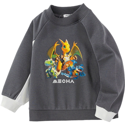 巴拉巴拉男童加绒卫衣小童白色打底衫秋冬新款童装宝宝圆领上衣潮