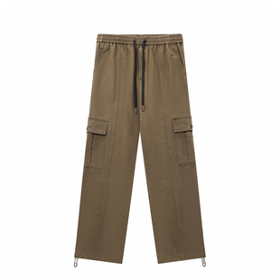 GWIT 美式休闲重磅cargo春秋美拉德重工水洗做旧抽绳束脚工装裤男