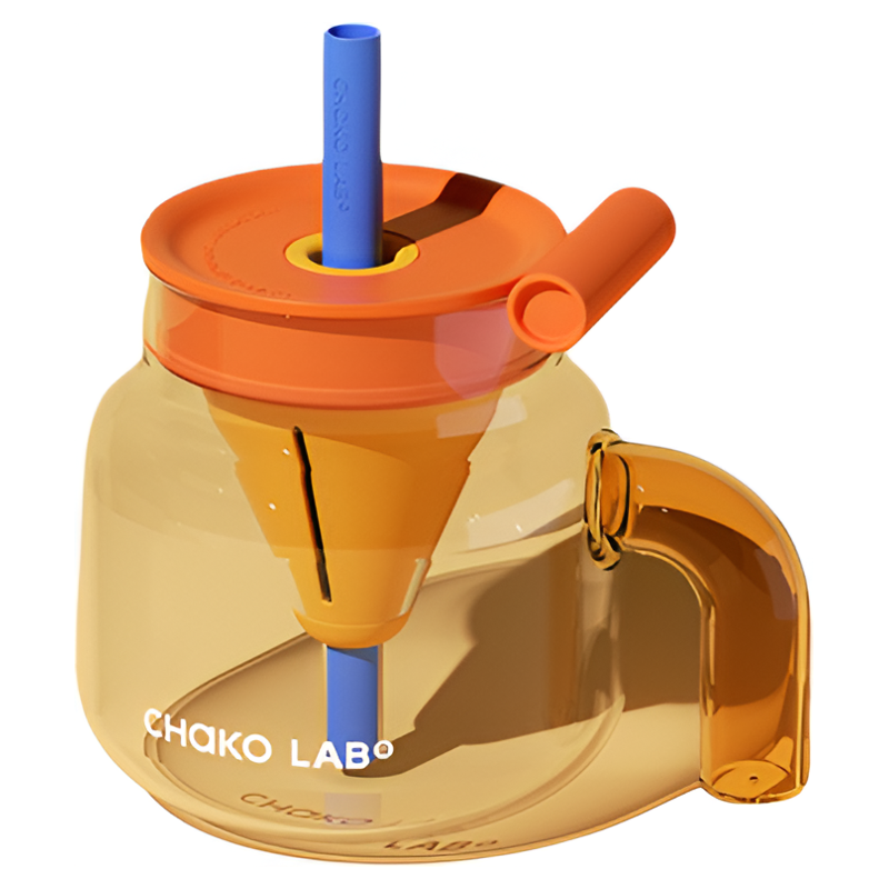 CHaKOLAB玻璃吸管杯大容量水杯子耐高溫夏日泡茶杯茶水分離漏斗杯