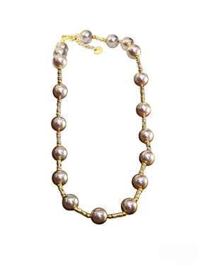 简约白色珍珠多层锁骨链女