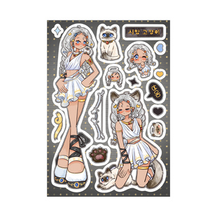 8张韩系咕咕喵星人咕卡贴纸原创ins少女风可爱学生公主高颜值手账