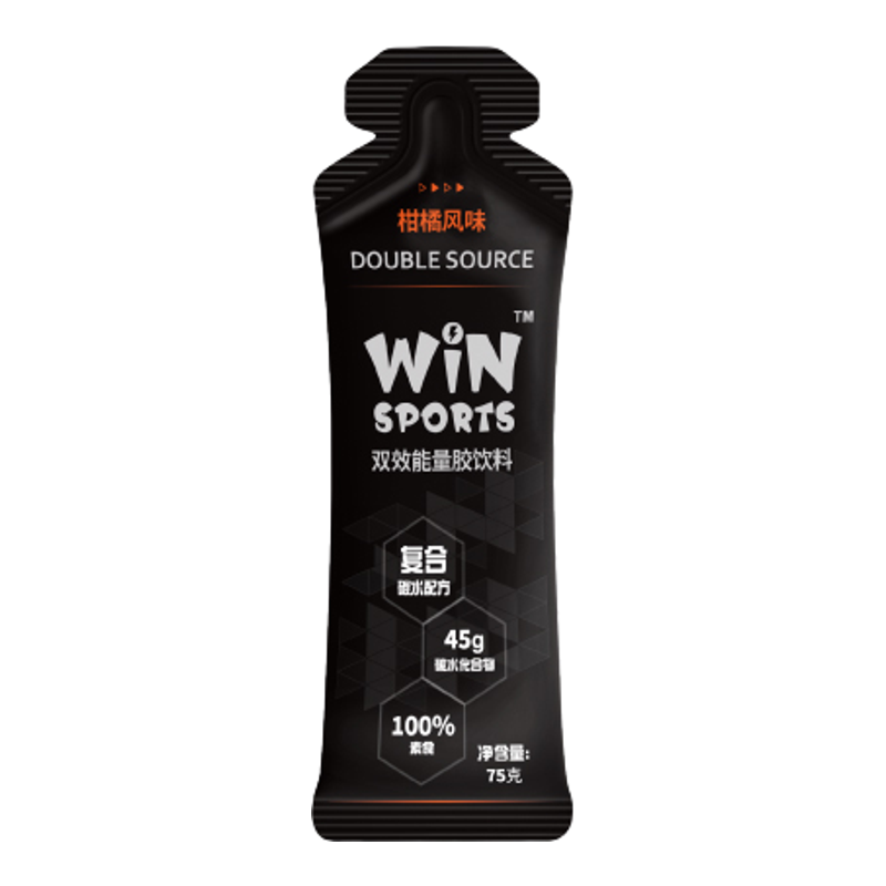 台湾WiNSPORTS双效能量胶黑胶45g高碳水马拉松骑行铁三运动补给