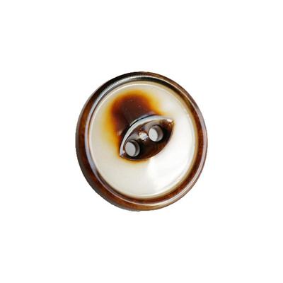 棕边中心烧焦感鱼眼光亮纽扣