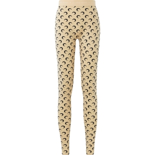 【折扣】MARINE SERRE 女月亮印花弹力踩脚运动紧身裤运动裤