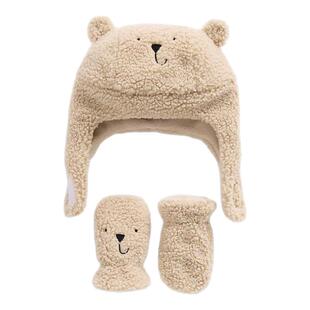 GAP盖璞宝宝帽子婴儿帽套装可爱小熊手套护耳帽秋冬户外保暖防寒