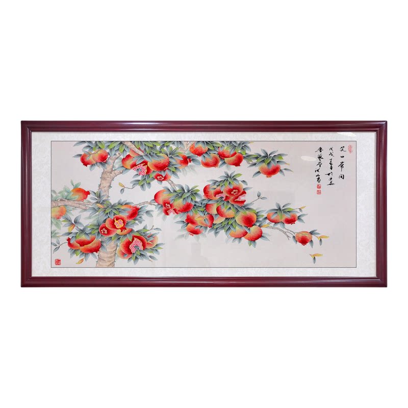 石榴客厅挂画新款多子多福沙发背景墙装饰画柿柿如意卧室餐厅壁画