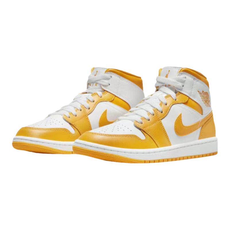 NikeAJ1Mid白黄复古板鞋中帮女