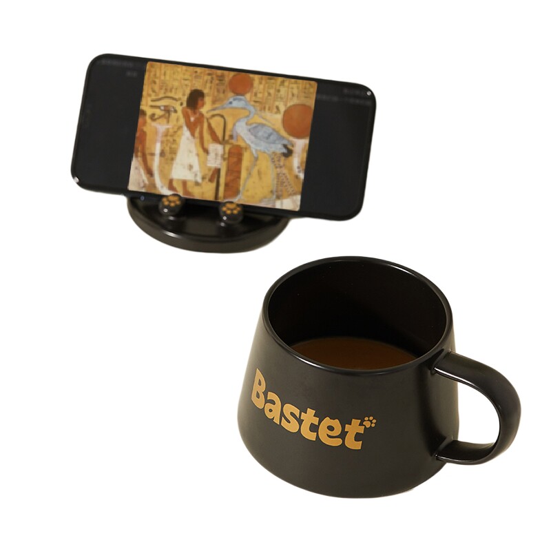 大英博物馆安德森猫和她的朋友们巴斯特萌猫手机支架陶瓷马克杯女