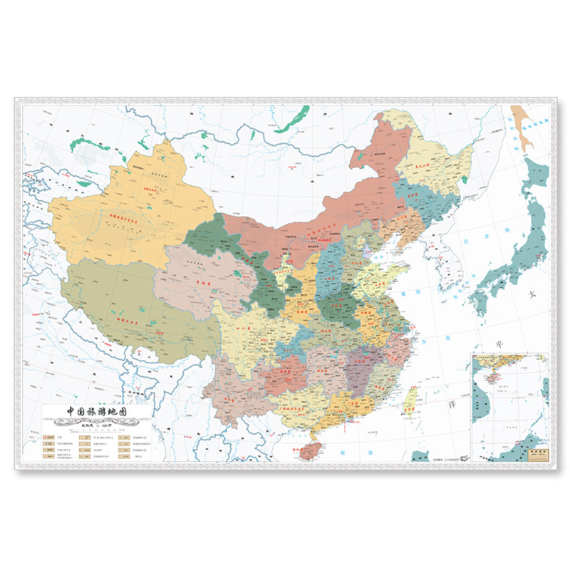 ZETTA FLORENCE新古典主义中国旅游地图足迹标注打卡挂图装饰画