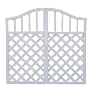 塑木栅栏门白色园艺双开篱笆门菜园地院子围栏花园户外防水不腐烂