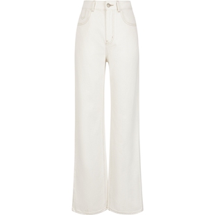 衣香丽影三防高腰白色牛仔裤女直筒2026新款春宽松显瘦垂感阔腿裤