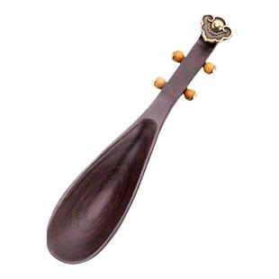 黑檀木琵琶茶勺功夫茶具家用功夫泡茶道零配件实木茶匙茶铲