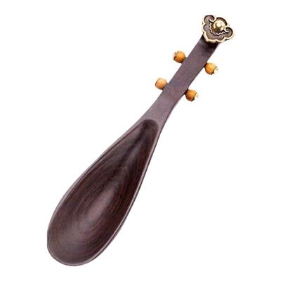 黑檀木琵琶功夫茶具家用茶匙