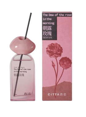 CITTA西苔金山玫瑰无火香薰鎏金朝露玫瑰檀木玫瑰室内香氛摆件