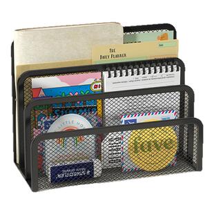 金属信笺架三档文档架书本文件夹收纳架资料置物架分隔架文件整理架书立架办公用品信件架架票据文具信封专用