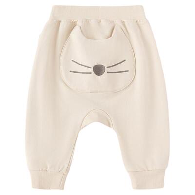 babylove婴幼儿宽松大pp裤纯棉春秋宝宝耐磨束脚裤外出百搭长裤