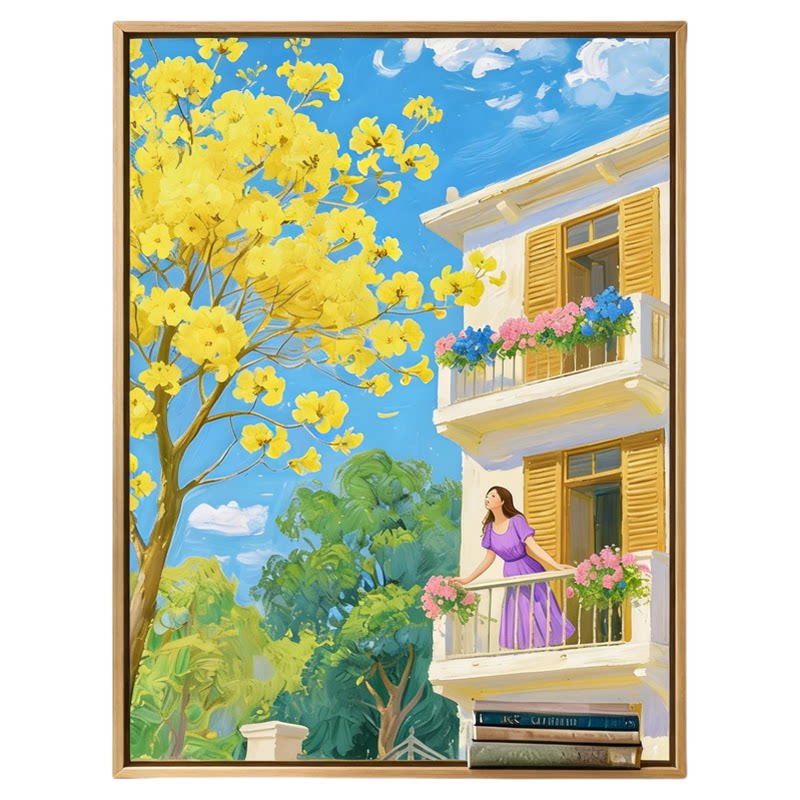 海畔花阁数字油画diy手工填色涂色画画丙烯油彩画装饰画2025新款