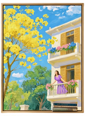 海畔花阁数字油画diy手工填色