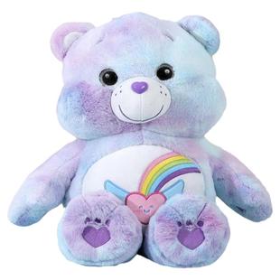韩国Carebears正版限定彩虹紫色扎染小熊挂件毛绒公仔玩偶礼物女