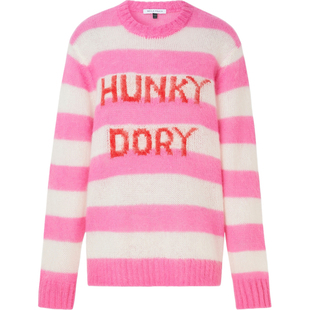 【折扣】Bella Freud 秋冬女条纹马海毛混纺毛衣