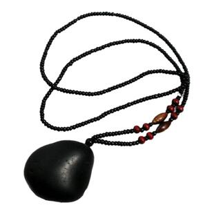 崂山试金湾纯天然试金石墨玉36克玄玉吊坠项链试金打金工具GZ