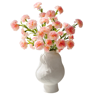 掬涵轻奢高端仿真花康乃馨假花花束客厅摆设餐桌摆件干花插花装饰