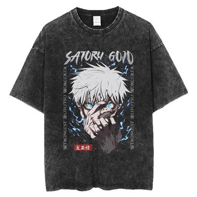 Anime Jujutsu Kaisen T Shirt Vintage Washed T-shirt Gojo