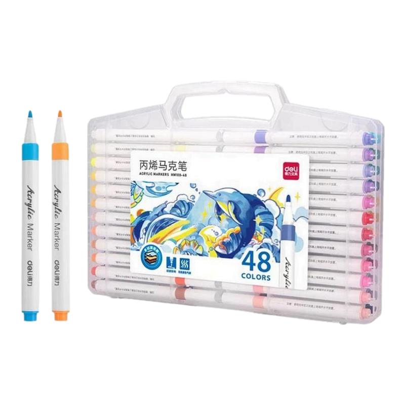 丙烯马克笔硬软头不透色可叠色幼儿园水彩笔儿童文具美术绘画工具