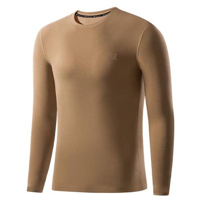 梦特娇羊绒蚕丝小圆领保暖上衣男