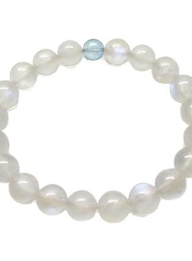 天然月光石海蓝宝手串情侣闺蜜款