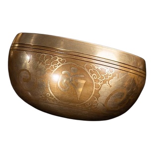 九喜玛手工铸造提神醒脑瑜伽音疗佛音黄铜六字真言钵音碗梵音颂钵