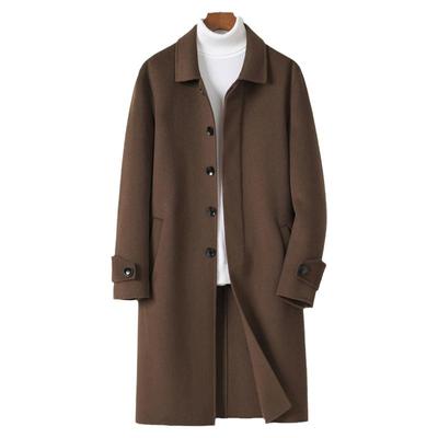 秋冬季100%纯羊毛中长款双面呢男