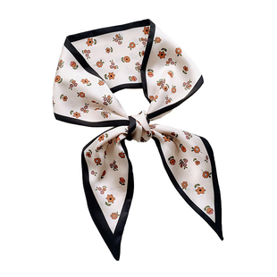 韩国细长条窄印花丝巾女围巾小领巾丝带腰带发带飘带缎带ins装饰