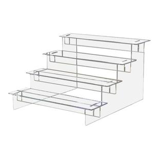 亚克力手办盲盒展示架多层阶梯泡泡玛特茶具柜透明梯形置物架定制